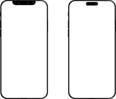 Smartphone mockup collection 3D mobile phone. Mockup screen front view iphone vector