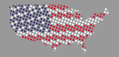 Abstract USA or United States of America Map with dot Pixel Spot Modern Concept Design Isolated on background vector