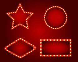 Retro lightbox template with lightbulb vector