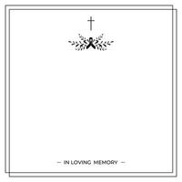 Funeral card. Empty card. Digital Funeral Announcement Invitation Template in Illustrator vector