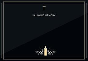 Funeral card. Empty card. Digital Funeral Announcement Invitation Template in Illustrator vector