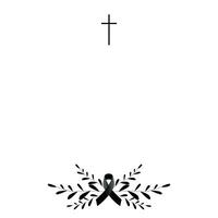 Funeral card. Empty card. Digital Funeral Announcement Invitation Template in Illustrator vector