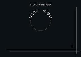 Funeral card. Empty card. Digital Funeral Announcement Invitation Template in Illustrator vector