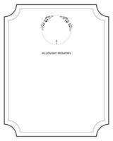 Funeral card. Empty card. Digital Funeral Announcement Invitation Template in Illustrator vector