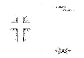 Funeral card. Empty card. Digital Funeral Announcement Invitation Template in Illustrator vector