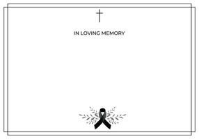 Funeral card. Empty card. Digital Funeral Announcement Invitation Template in Illustrator vector