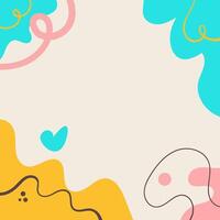 Hand drawn flat abstract shapes background vector