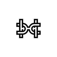 Alphabet Initials logo HX, XH, X and H vector
