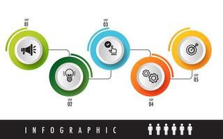 Develop a structured circle infographic template vector