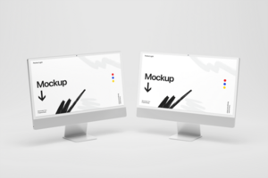 Minimalist Desktop Computer Mockup Template psd