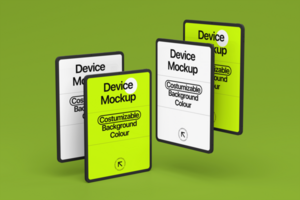 Multiple device tablet mockup with minimalist background psd