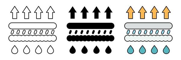 collection of moisture absorbing icons. modern design isolated on white background vector