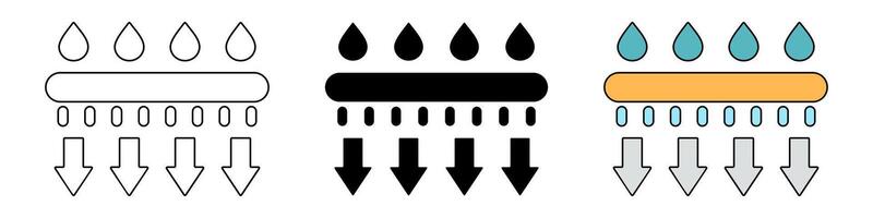 water absorption icon set. modern design isolated on white background vector