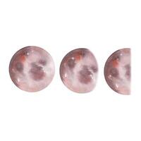 Set of watercolor brown moon vector