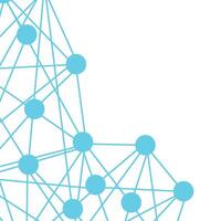 Polygonal network connect data lines and dots technology border frame background template vector