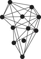 Network Technology Connecting Dot Isolated On Transparent. Abstract Plexus Technology Futuristic Network Background vector
