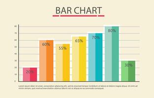 Flat Design Illustration of Bar Graph Chart Diagram for Business Data Statistic Report with Number Percentage vector