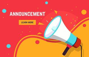 Flat Design Illustration of Megaphone Horn Speaker for Attention Announcement with Fluid Liquid Background vector