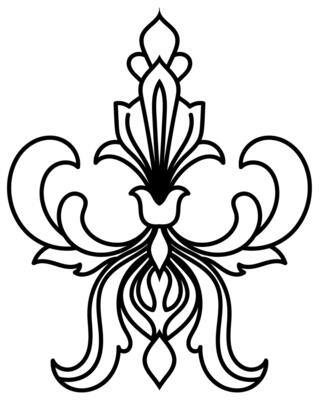 Vintage lines. Abstract baroque style. no color on white