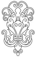 Vintage lines. Abstract baroque style. no color on white vector