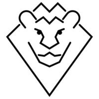 Lion icon, simple lion line design, on a white background. vector