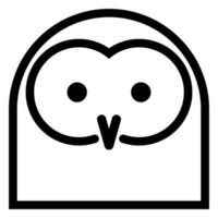 Owl, simple line icon on a white background, symbol of a bird. vector