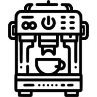 Coffee machine doodle icon. Professional coffee brewer. Simple minimalistic symbol in black on white background vector