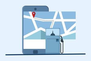 Gas station map pin symbol concept, looking for the nearest refueling location. fuel point arrow label location. fuel filling location. collection of clip art images. flat illustration. vector