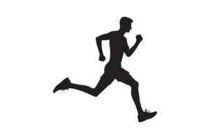 Running silhouette art illustration. vector
