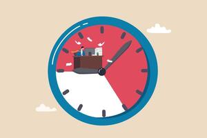 Nine to five or 9-5 job, office work routine by working everyday, bored responsibility for salary paycheck, overworked, burnout or work life balance concept, businessman working in working hour clock. vector