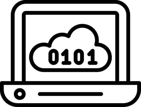 binario código línea icono diseño vector