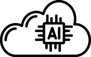 Artificial Intelligence Line Icon Design vector