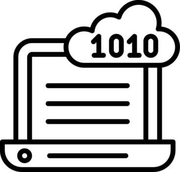 binario código línea icono diseño vector