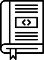 Coding Book Line Icon Design vector