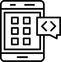 Mobile Application Line Icon Design vector
