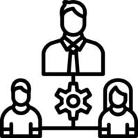 Team Management Line Icon Design vector