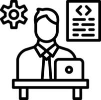 Software Developer Line Icon Design vector