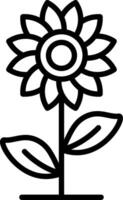 Sunflower Line Icon Design vector
