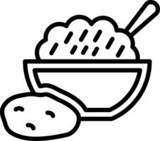 Mashed Potatoes Line Icon Design vector
