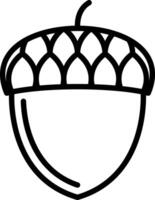 Acorn Line Icon Design vector