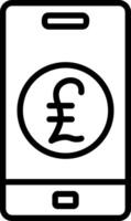 Pound Line Icon Design vector