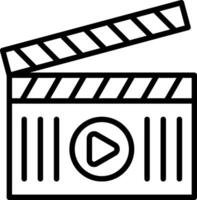 Clapperboard Line Icon Design vector