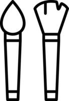 Paint Brush Line Icon Design vector