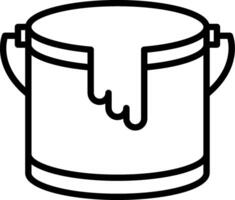 Paint Bucket Line Icon Design vector