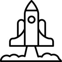 Rocket Launch Line Icon Design vector