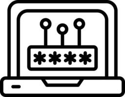 Password Line Icon Design vector