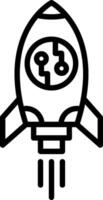 Rocket Line Icon Design vector
