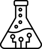 Flask Line Icon Design vector