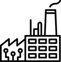Smart Factory Line Icon Design vector