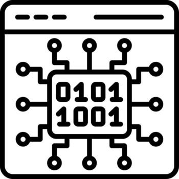 Binary Code Line Icon Design vector